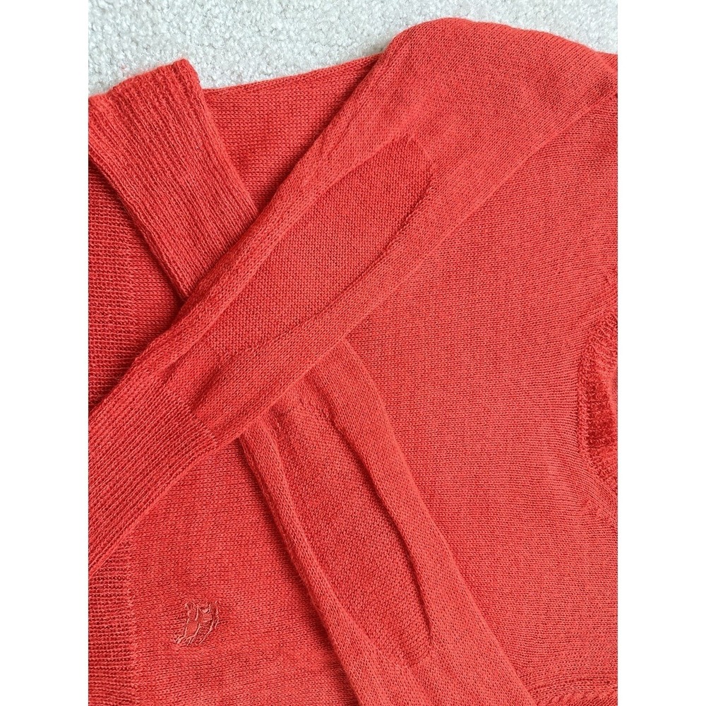 Burberry Women 100% Alpaca Sweater Size L Sweater Elbow Special Knit Orange - Picture 5 of 10